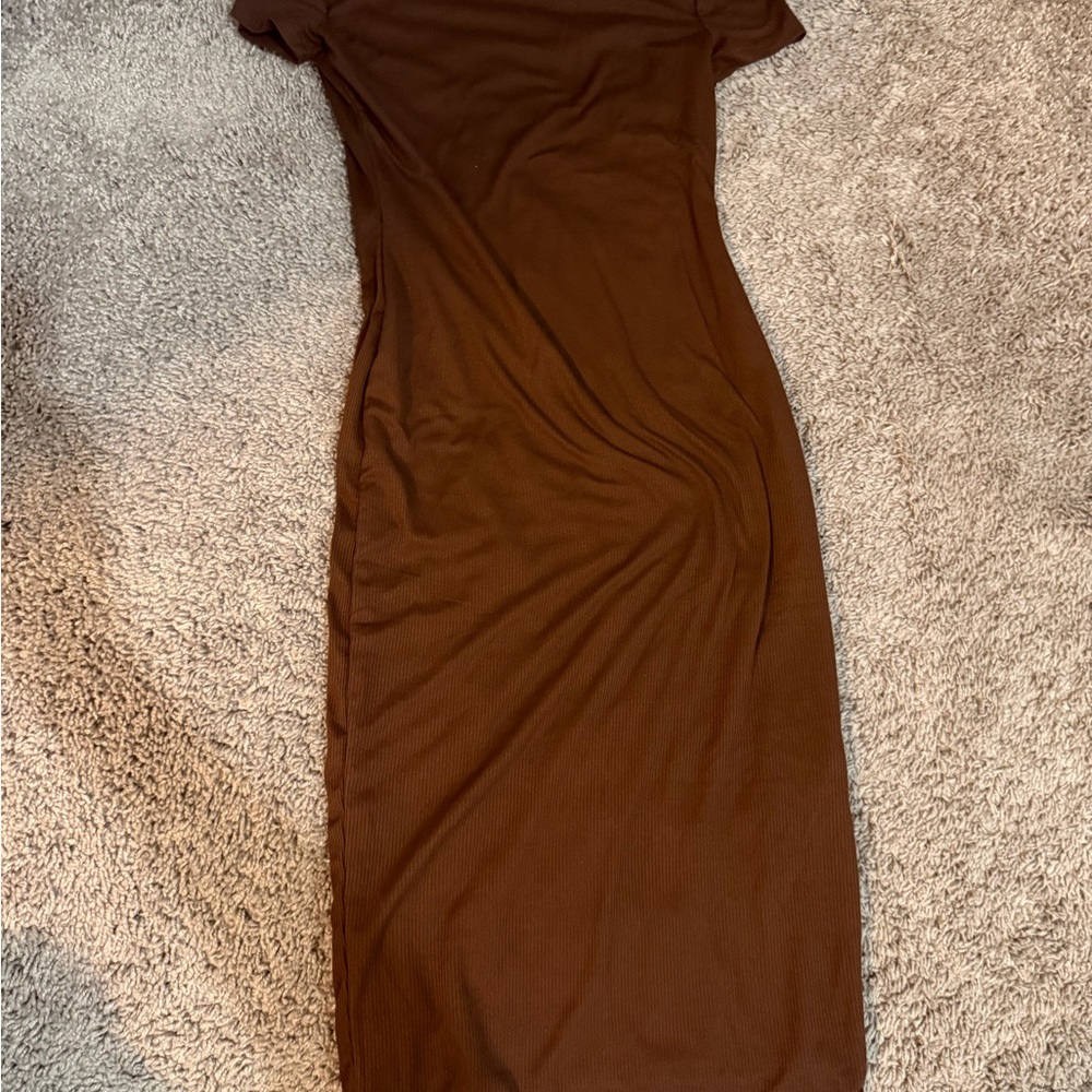Elegant Brown Midi Dress